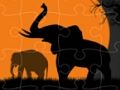 Spel Olifant Silhouette Jigsaw  aanlyn