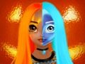 Spel Prinses Halloween Make-up Halffaces-tutoriaal  aanlyn