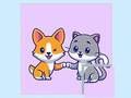 Spel Katte en honde legkaart  aanlyn