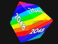 Spel Kubus 2048 3D met syfers  aanlyn