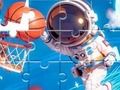 Spel Jigsaw -legkaart: Ruimtebasketbal aanlyn