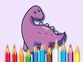 Spel Inkleurboek: Dinosourus Met Blomme  aanlyn