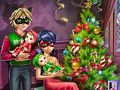 Spel Gestippelde Meisie Familie Kersfees  aanlyn