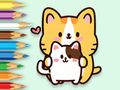 Spel Inkleurboek: Hugging Cat  aanlyn