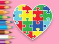 Spel Kleurboek: Heart Jigsaw  aanlyn