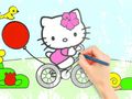 Spel Inkleurboek: Hello Kitty Fietsry  aanlyn