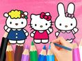 Spel Inkleurboek: Hello Kitty Met Vriende  aanlyn