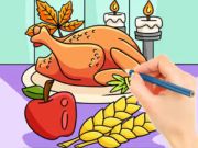 Spel Inkleurboek: Thanksgiving Turkey Meal  aanlyn