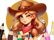 Spel Kleurboek: Cowgirl  aanlyn