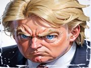 Spel Snaakse gesig oorloë Trump vs Kim  aanlyn