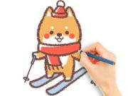 Spel Kleurboek: Ski -hondjie  aanlyn