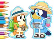 Spel Kleurboek: Bluey Camping  aanlyn