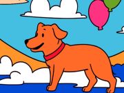 Spel Kleur volgens kode: Geel hond  aanlyn
