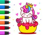Spel Kleurboek: Unicorn Cupcake  aanlyn