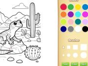 Spel Woestyndiere kleurboek vir kinders aanlyn