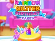 Spel Reënboog glitter verjaardagkoeke aanlyn