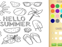 Spel Hello Summer Coloring Book for Kids aanlyn