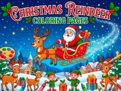 Spel Christmas Reindeer Coloring Pages aanlyn