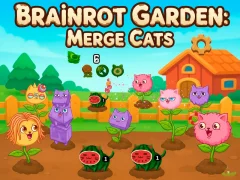 Spel Brainrot Garden. Merge Cats aanlyn