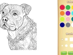 Spel Dog Coloring Book for Adults aanlyn