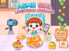 Spel ASMR Girl: Livestream Mukbang aanlyn