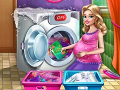 Spel Mommy washing clothes aanlyn