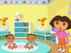 Spel Dora the Explorer Dora's Playtime with the Twins aanlyn
