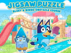 Spel Jigsaw Puzzle: Bluey & Bingo Obstacle Course aanlyn