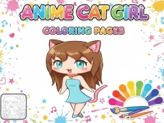 Spel Anime Cat Girl Coloring Pages aanlyn