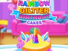 Spel Rainbow Glitter Birthday Cakes aanlyn
