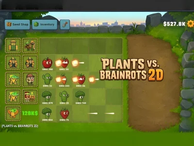 Spel Plants vs Brainrots 2D aanlyn