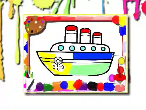 Spel Boats Coloring Book aanlyn