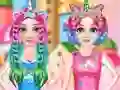 Spel Princesses Rainbow Unicorn Hair Salon aanlyn
