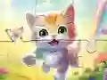 Spel Jigsaw Puzzle: Kitten With Butterfly aanlyn