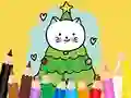 Spel Coloring Book: Cats And Christmas Tree aanlyn
