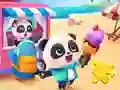 Spel Jigsaw Puzzle: Baby Panda Ice Cream Car aanlyn
