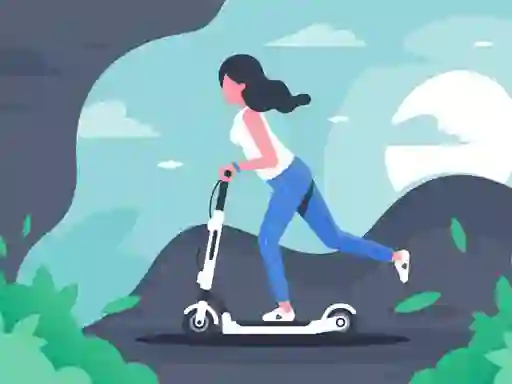 Spel Electric scooter rides jigsaw aanlyn