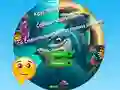Spel Round Jigsaw Puzzle Collect Pictures of Funny Ocean Inhabitants aanlyn