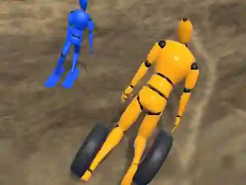 Spel Ragdoll Racing: Extreme Downhill aanlyn
