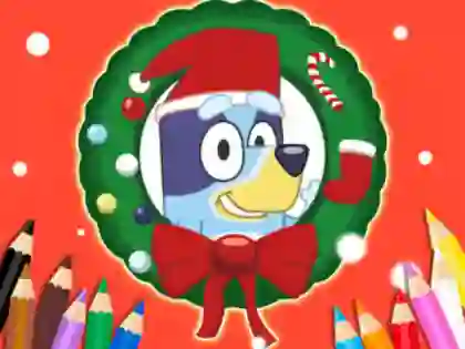 Spel Coloring Book: Bluey Santa Claus aanlyn