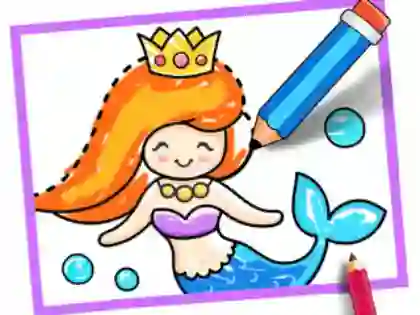 Spel Toddler Drawing: Mermaid aanlyn