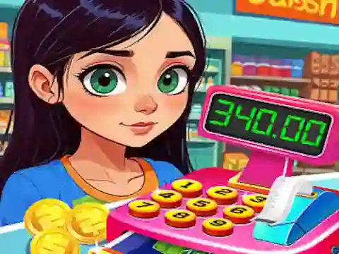Spel Supermarket Shopping For Kids aanlyn