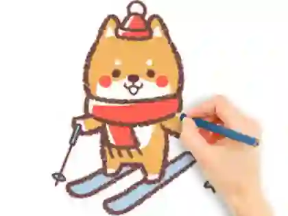 Spel Coloring Book: Skiing Puppy aanlyn