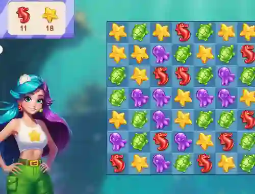Spel Underwater Adventures: Match 3 aanlyn