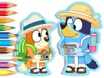 Spel Coloring Book: Bluey Camping aanlyn