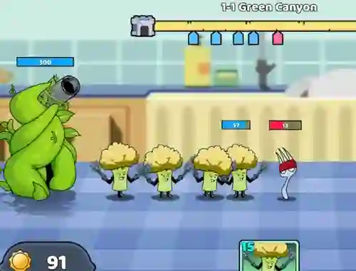 Spel Food Castle Tower Defense aanlyn