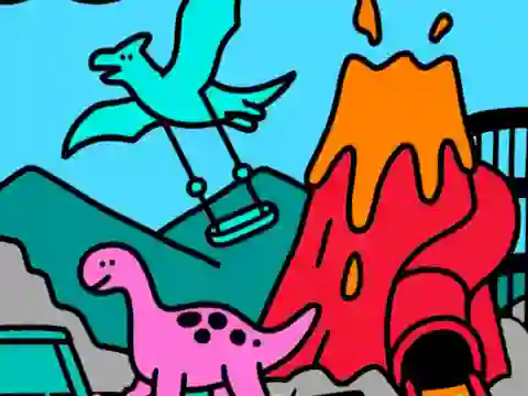 Spel Color By Code Dino Park aanlyn