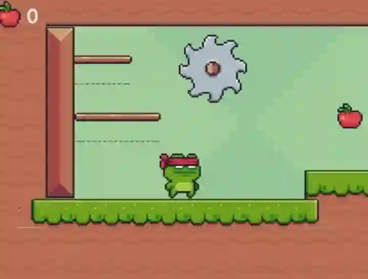 Spel Green Ninja Collects Apples aanlyn