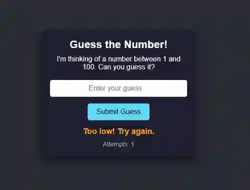 Spel Number Guessing aanlyn