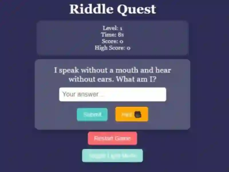 Spel Riddle Quest Brain Teaser aanlyn